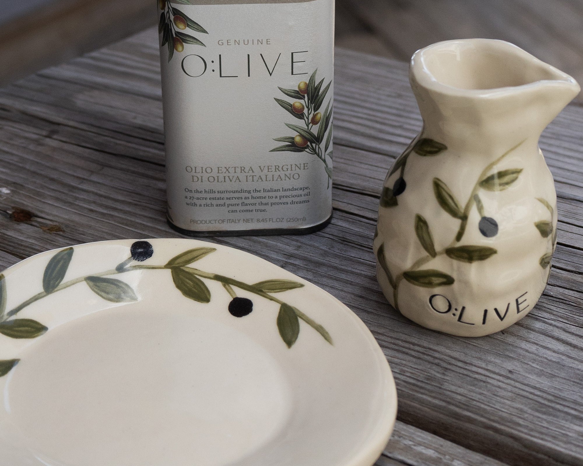 Olive Oil Pour and Tasting Plate